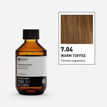 Краска для волос AURA 7.04 WARM TOFFEE (100 мл)